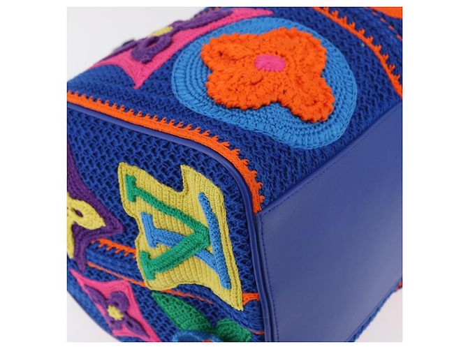LOUIS VUITTON Monogram Flower Keepall Bandouliere 50 Blue M21895 Auth 167265SM Monogramma - view 15