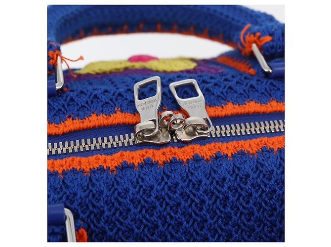 LOUIS VUITTON Monogram Flower Keepall Bandouliere 50 Blue M21895 Auth 167265SM Monogramma - view 20