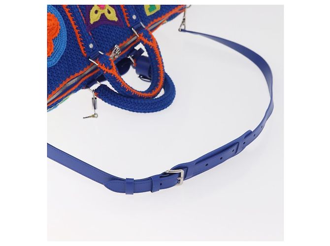 LOUIS VUITTON Monogram Flower Keepall Bandouliere 50 Blue M21895 Auth 167265SM Monogramma - view 9