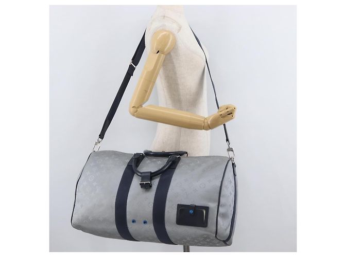 LOUIS VUITTON Monogram Satellite Keepall Bandouliere 50 M44170 LV Auth 167267SAM Argento - vista 31