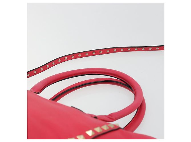 Borsa Tote VALENTINO in pelle 2way Rosso Oro Auth BA12401 D'oro - vista 15