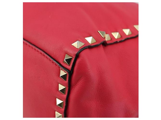 Borsa Tote VALENTINO in pelle 2way Rosso Oro Auth BA12401 D'oro - vista 17