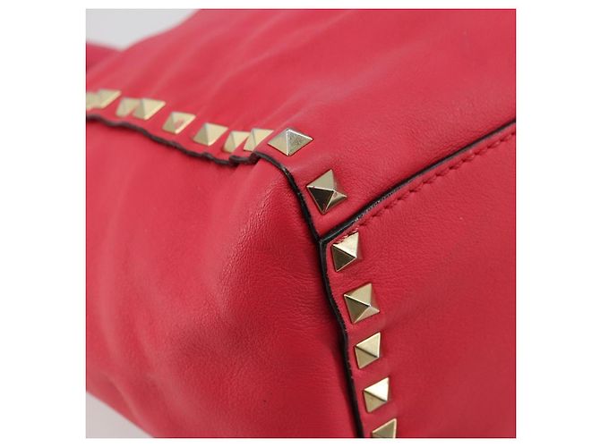Borsa Tote VALENTINO in pelle 2way Rosso Oro Auth BA12401 D'oro - vista 18