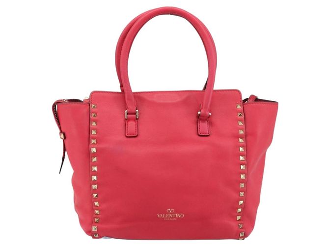 Borsa Tote VALENTINO in pelle 2way Rosso Oro Auth BA12401 D'oro - vista 2