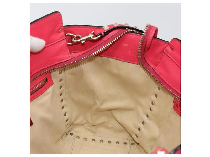 Borsa Tote VALENTINO in pelle 2way Rosso Oro Auth BA12401 D'oro - vista 25