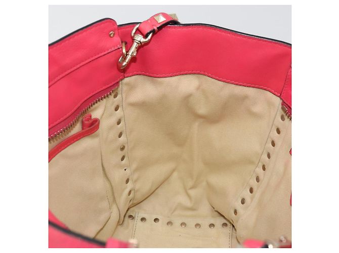 Borsa Tote VALENTINO in pelle 2way Rosso Oro Auth BA12401 D'oro - vista 26