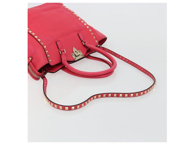 Borsa Tote VALENTINO in pelle 2way Rosso Oro Auth BA12401 D'oro - vista 8