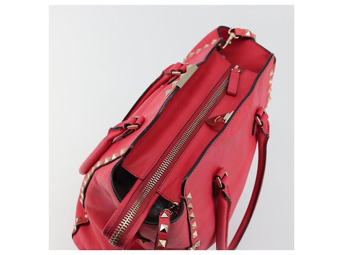 Borsa Tote VALENTINO in pelle 2way Rosso Oro Auth BA12401 D'oro - vista 9