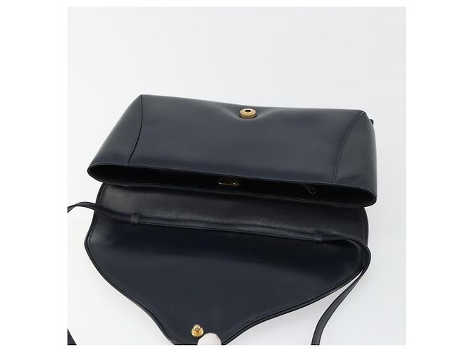 GUCCI Old Shoulder Bag Pelle Blu Navy Oro Auth am11511 D'oro - vista 15
