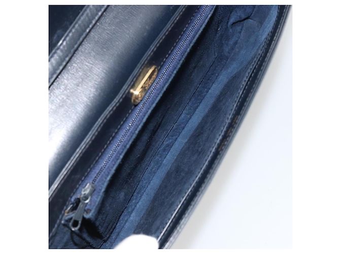 GUCCI Old Shoulder Bag Pelle Blu Navy Oro Auth am11511 D'oro - vista 17