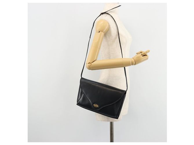 GUCCI Old Shoulder Bag Pelle Blu Navy Oro Auth am11511 D'oro - vista 23
