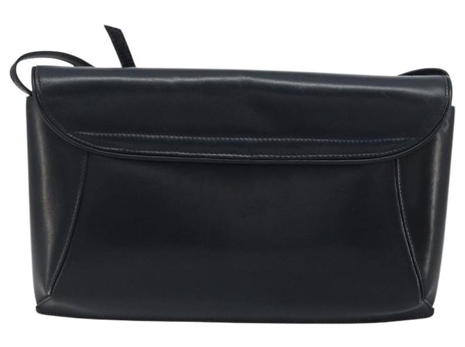 GUCCI Old Shoulder Bag Pelle Blu Navy Oro Auth am11511 D'oro - vista 3