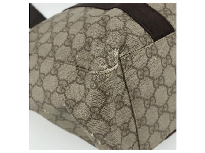 Borsa Tote GUCCI GG Supreme in PVC Beige Argento 141624 Auth 178059 - vista 11