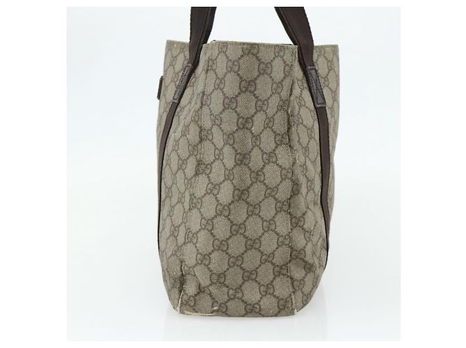 Borsa Tote GUCCI GG Supreme in PVC Beige Argento 141624 Auth 178059 - vista 5