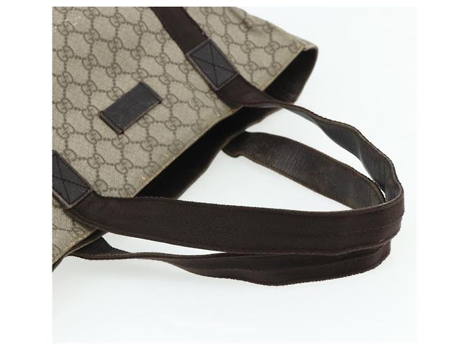 Borsa Tote GUCCI GG Supreme in PVC Beige Argento 141624 Auth 178059 - vista 7