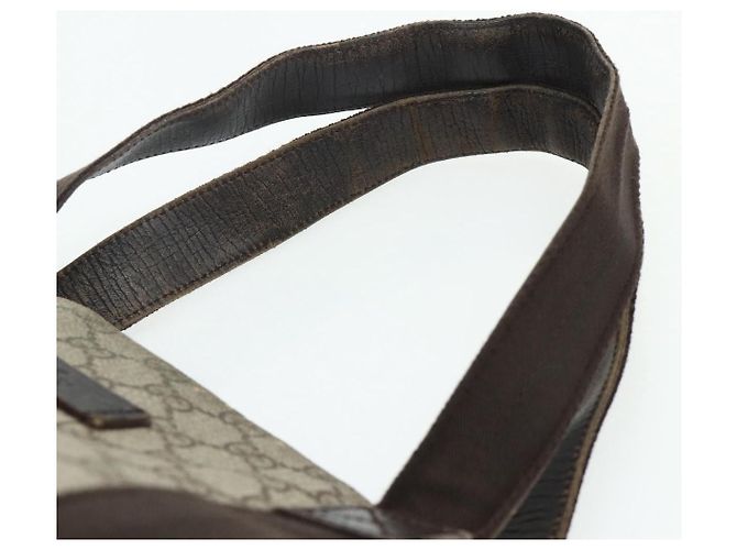 Borsa Tote GUCCI GG Supreme in PVC Beige Argento 141624 Auth 178059 - vista 8