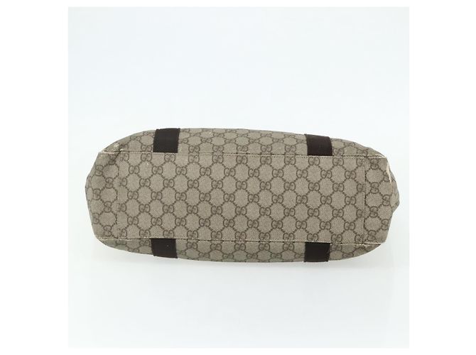 Borsa Tote GUCCI GG Supreme in PVC Beige Argento 141624 Auth 178059 - vista 9
