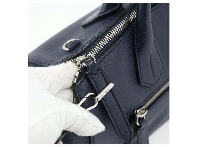 Borsa BALLY in pelle 2way Navy Silver Auth 178127 Argento Blu navy - vista 10