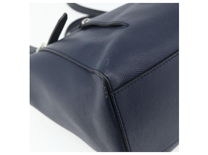 Borsa BALLY in pelle 2way Navy Silver Auth 178127 Argento Blu navy - vista 16