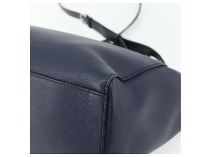 Borsa BALLY in pelle 2way Navy Silver Auth 178127 Argento Blu navy - vista 17