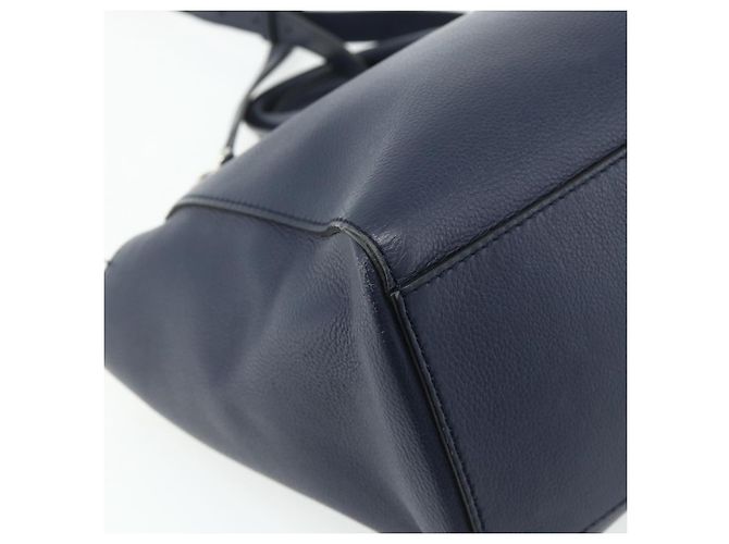 Borsa BALLY in pelle 2way Navy Silver Auth 178127 Argento Blu navy - vista 18