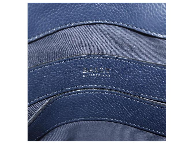 Borsa BALLY in pelle 2way Navy Silver Auth 178127 Argento Blu navy - vista 19