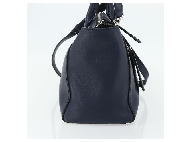 Borsa BALLY in pelle 2way Navy Silver Auth 178127 Argento Blu navy - vista 3
