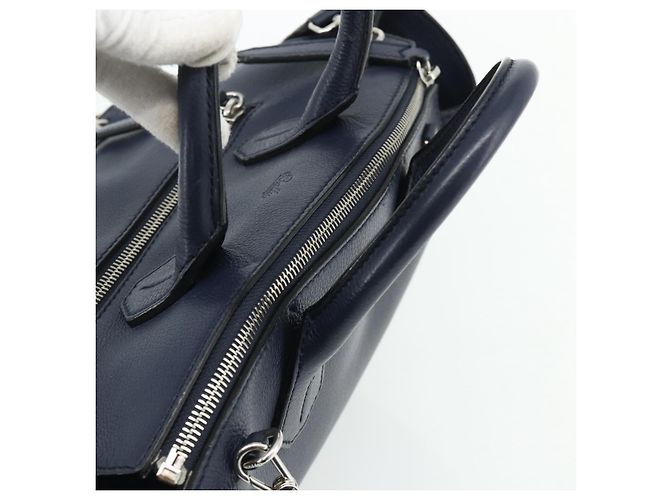 Borsa BALLY in pelle 2way Navy Silver Auth 178127 Argento Blu navy - vista 6