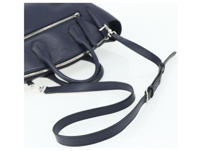 Borsa BALLY in pelle 2way Navy Silver Auth 178127 Argento Blu navy - vista 8
