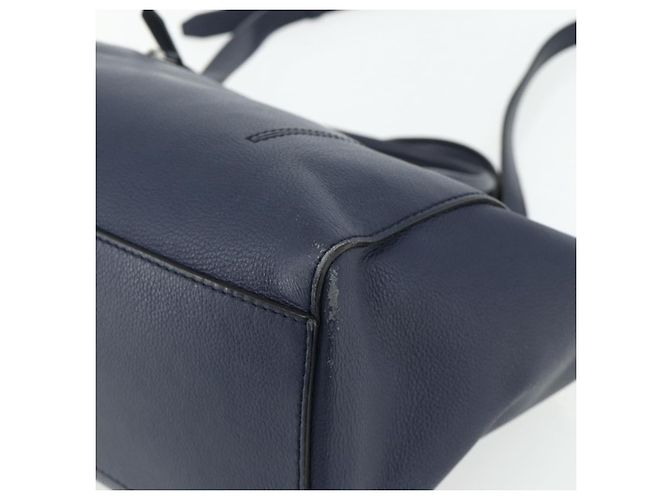 Borsa BALLY in pelle 2way Navy Silver Auth 178127 Argento Blu navy - vista 9