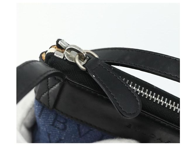 Bulgari Borsa a Spalla BVLGARI Logo Mania Denim Blue Silver Auth bs35006 Argento - vista 10