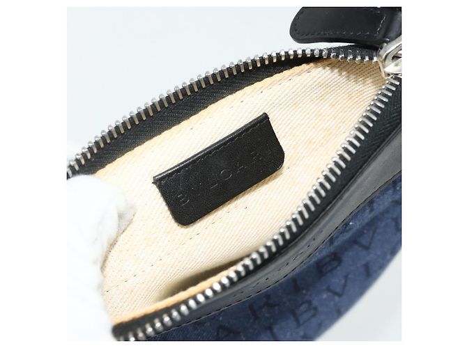 Bulgari Borsa a Spalla BVLGARI Logo Mania Denim Blue Silver Auth bs35006 Argento - vista 17