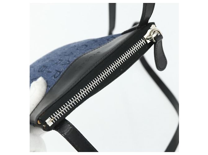 Bulgari Borsa a Spalla BVLGARI Logo Mania Denim Blue Silver Auth bs35006 Argento - vista 6