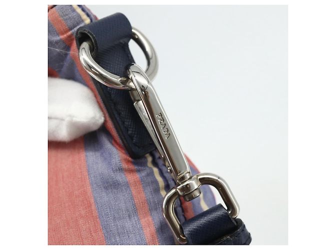 PRADA Hand Bag Canvas Leather 2way Multicolor Silver Auth ka4243 Silvery Multiple colors - view 20