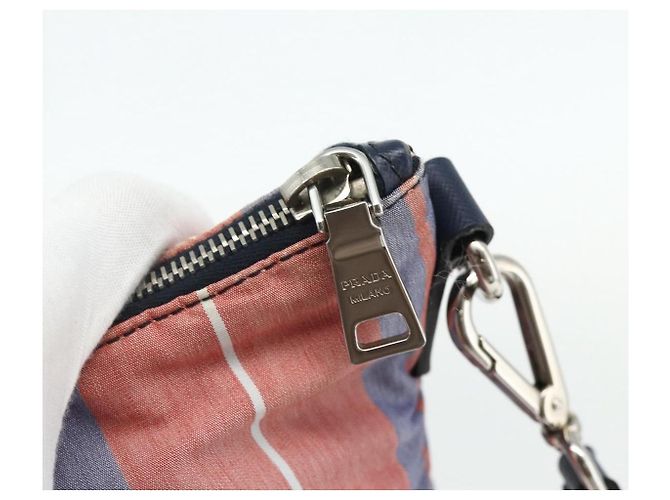 PRADA Hand Bag Canvas Leather 2way Multicolor Silver Auth ka4243 Silvery Multiple colors - view 21