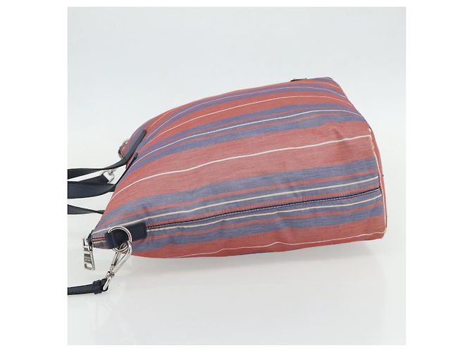 PRADA Hand Bag Canvas Leather 2way Multicolor Silver Auth ka4243 Silvery Multiple colors - view 3