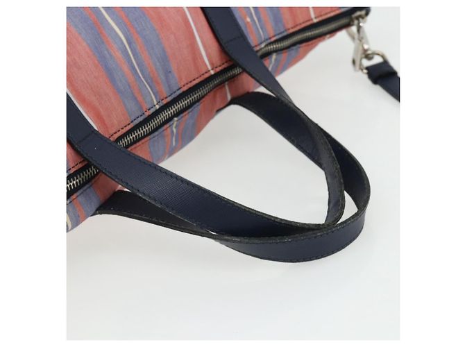 PRADA Hand Bag Canvas Leather 2way Multicolor Silver Auth ka4243 Silvery Multiple colors - view 7