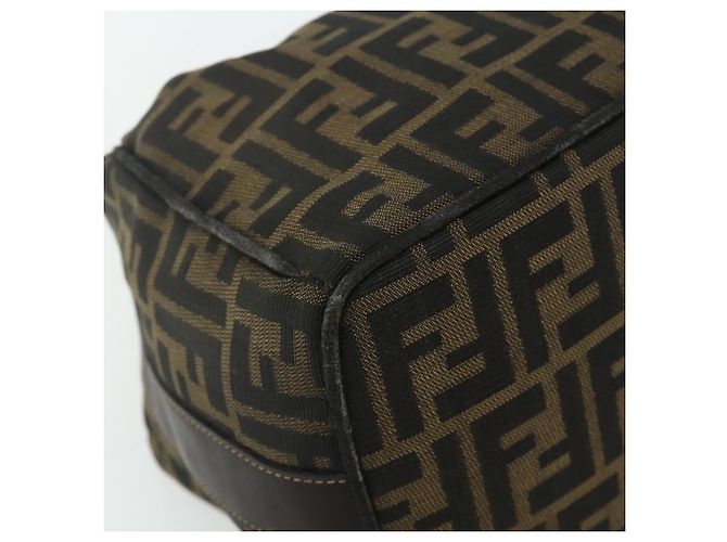 Bolso de Mano FENDI Zucca Canvas Negro Marrón Auth bs34606 Castaño - vista 15