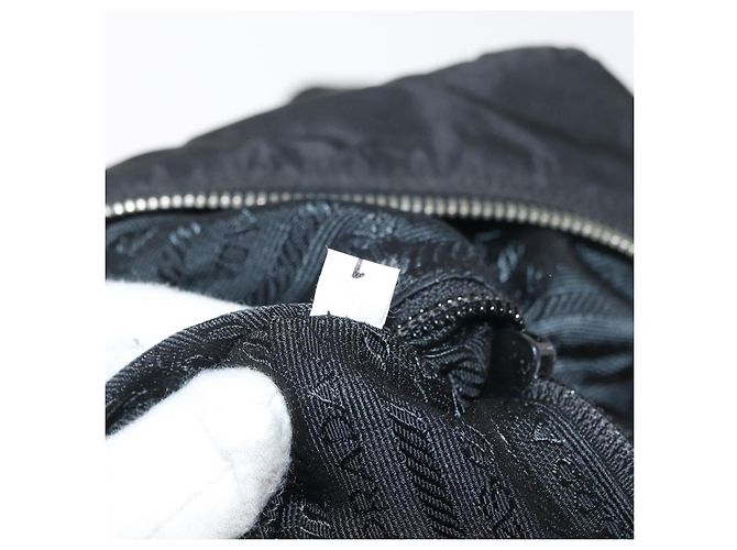 PRADA Tote Bag Nylon Schwarz Silber Auth 176645 - Ansicht 12