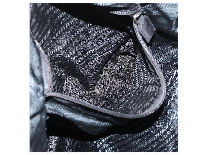 PRADA Tote Bag Nylon Schwarz Silber Auth 176645 - Ansicht 24