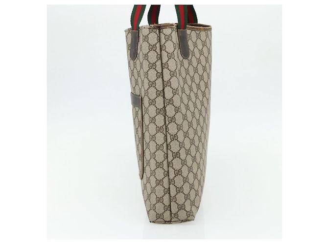 Borsa Tote GUCCI GG Supreme Web Sherry Line PVC Beige Red 16 002 4487 Auth 177774 - vista 5