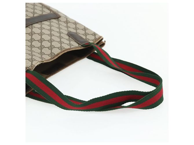 Borsa Tote GUCCI GG Supreme Web Sherry Line PVC Beige Red 16 002 4487 Auth 177774 - vista 7