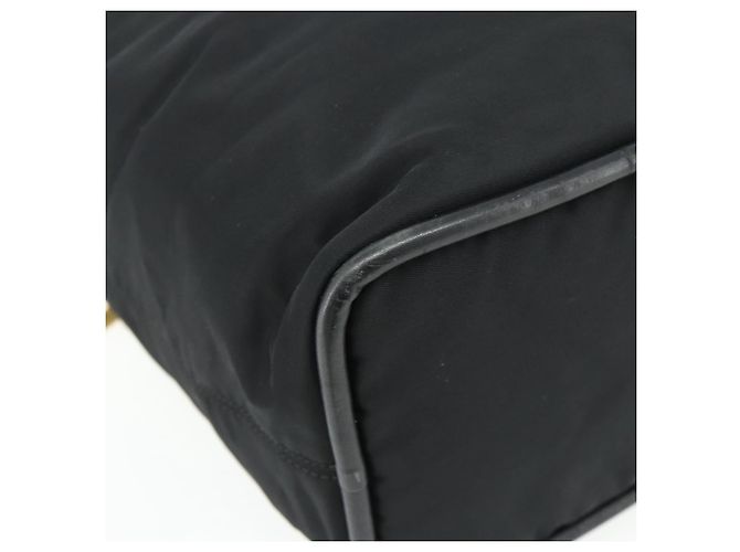 Céline Borsa a mano CELINE Circle Nylon Nero Oro Auth 177318A D'oro - vista 14