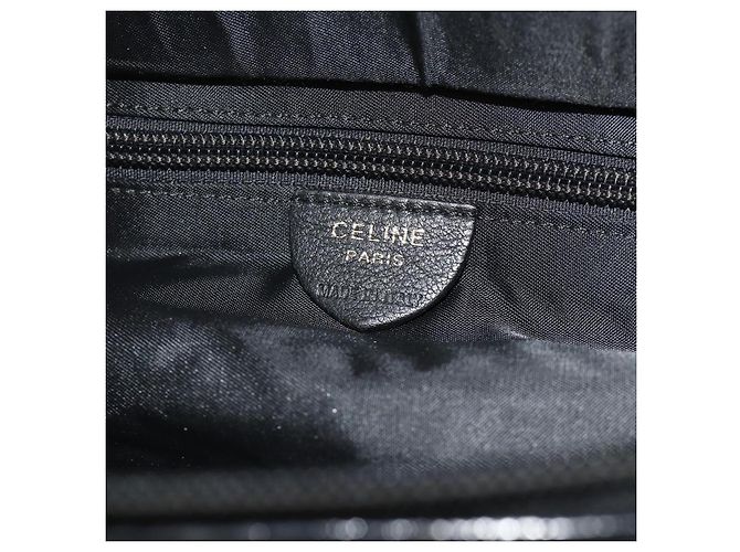 Céline Borsa a mano CELINE Circle Nylon Nero Oro Auth 177318A D'oro - vista 17
