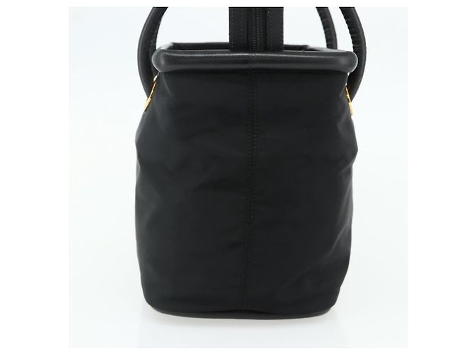 Céline Borsa a mano CELINE Circle Nylon Nero Oro Auth 177318A D'oro - vista 4
