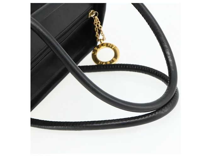 Céline Borsa a mano CELINE Circle Nylon Nero Oro Auth 177318A D'oro - vista 7