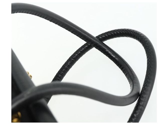 Céline Borsa a mano CELINE Circle Nylon Nero Oro Auth 177318A D'oro - vista 8