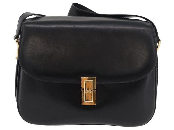 Céline Bolsa de Ombro CELINE em Couro Preto com Detalhes Dourados Auth 178275 - vista 13