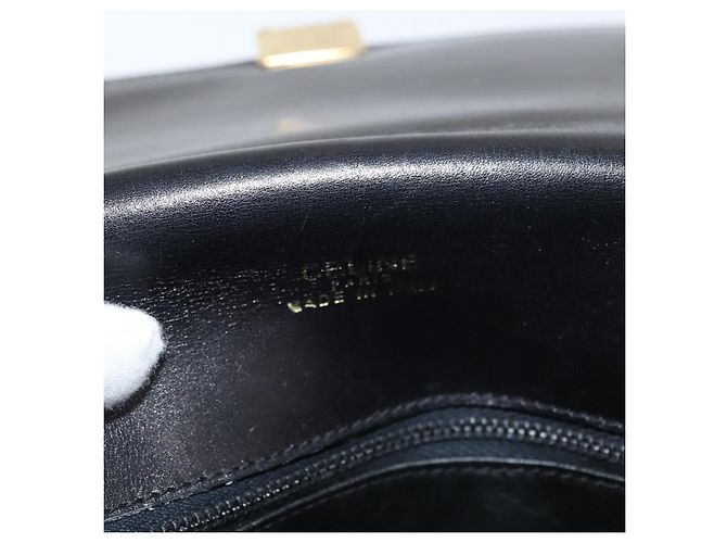 Céline Bolsa de Ombro CELINE em Couro Preto com Detalhes Dourados Auth 178275 - vista 18
