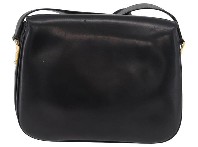 Céline Bolsa de Ombro CELINE em Couro Preto com Detalhes Dourados Auth 178275 - vista 2